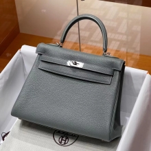 Super Hermes HERMES Kelly 25CM C6 Vert De Gris Togo Full handmade Kelly fatory