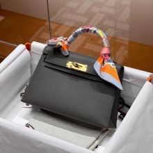 Super Hermes HERMES Mini Kelly 19CM 8F  Epsom GHW Full handmade fatory