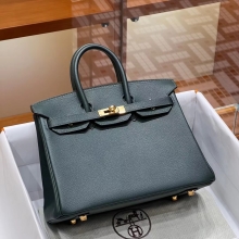 Super Hermes HERMES  Birkin 25cm 6O Vert Cypres Full handmade Birkin Fatory 25x20x13cm