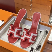 Super Hermes HERMES  Sandals New Slippers Handmade Italian lamb sole 10 days of shipment S5 Rouge Tomate