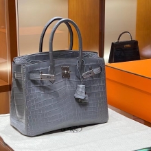 Super Hermes HERMES Factory Birkin 30CM M8 Gris Asphalte  Full handmade SHW