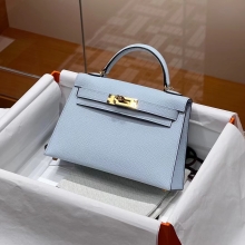 Super Hermes HERMES Mini Kelly 19CM T0 Epsom GHW Full handmade fatory