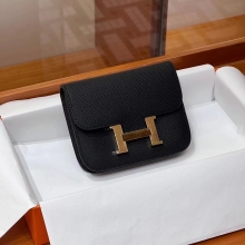 Super Hermes Constance Wallet  Constance Slim 14cm CC89 Nior Epsom GHW Full handmade HERMES fatory