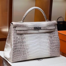 SuperHermes HERMES Kelly 40CM 1 Himalaya Alligator Full handmade