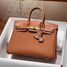 Super Hermes HERMES  Birkin Touch CK37 Togo&Alligator Full handmade Birkin Fatory 25x20x13cm