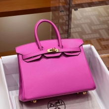 Super Hermes HERMES  Birkin 25cm 9I Rose Magnolia  Epsom Full handmade Birkin Fatory 25x20x13cm