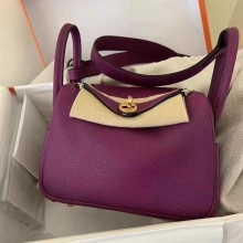 Super Hermes HERMES Mini Lindy 9G Amethyste Swift Full handmade fatory