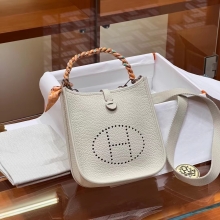 Super Hermes HERMES Mini Evelyne 10 Craie Full handmade Evelyne Fatory 17x18x5.5cm