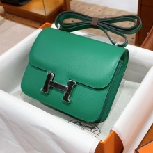 Super Hermes Constance 19cm  U4—Vert Vertigo  Epsom SHW Full handmade HERMES fatory
