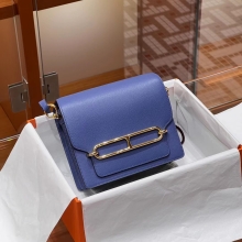 Super Hermes HERMES Roulis 18CM Gold R2 Bleu Agate Gold Hardware HandMade