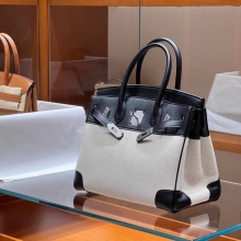 Super Hermes HERMES Birkin 30CM Swift&Canvas 89 Nior Full handmade Super Hermes Factory