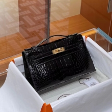 Super Hermes HERMES Kelly Pochette Alligator 89 Nior Full handmade 22x14x7cm Super Hermes Factory