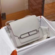 Super Hermes HERMES Roulis 18CM Togo 10 Craie Silvery Hardware HandMade