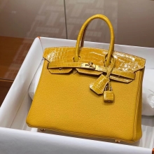 Super Hermes HERMES  Birkin Touch 9D Togo&Alligator Full handmade Birkin Fatory 25x20x13cm