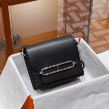 Super Hermes HERMES Roulis 18CM Togo CC89 Nior Silvery Hardware HandMade