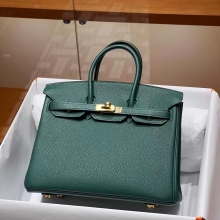 Super Hermes HERMES Birkin 25CM Z6 Malachite Togo Full handmade Birkin fatory GHW