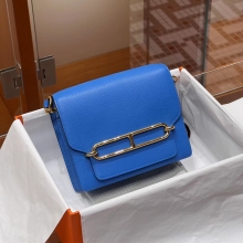 Super Hermes HERMES Roulis 18CM 7T Bleu electrique Gold Hardware HandMade
