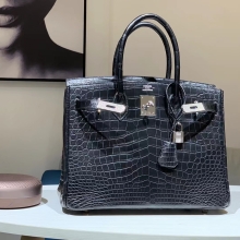 Super Hermes HERMES Factory Birkin 30CM  Alligator CC89 Nior Full handmade hardware with real diamonds