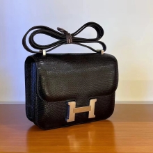 Super Hermes Constance 19cm CC89 Nior  SHW Lizard Full handmade HERMES fatory