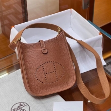 Super Hermes HERMES Mini Evelyne CK37 Full handmade Evelyne Fatory 17x18x5.5cm