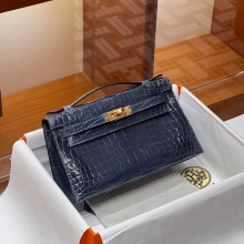 Super Hermes HERMES Kelly pochetto 22cm 1P Alligator GOLD Hardware HandMade