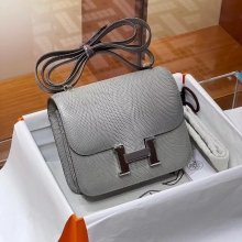 Super Hermes Constance 19CM 8M Gris Paris  Lizard Full handmade HERMES Fatory