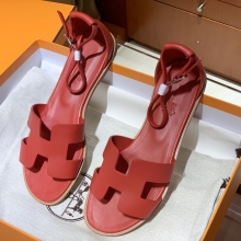 Super Hermes HERMES Sandals New Slippers Handmade Italian lamb sole 10 days of shipment 55 Rouge H