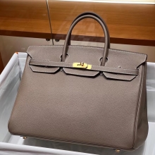 Super Hermes HERMES Birkin 40CM 8C Gri Elephant Togo Full handmade Birkin fatory