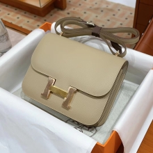 Super Hermes Constance 19cm 81 Gris Tourterelle  Epsom GHW Full handmade HERMES fatory