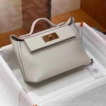 Super Hermes Kelly24/24 MINI 80 Gris Perle Evercolor&Swift GHW Full handmade HERMES fatory