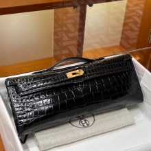 Super Hermes HERMES Kelly Cut 31cm 89 Nior  Niloticus Full handmade Fatory