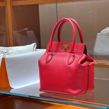 Super Hermes Toolbox S5 Rouge Tomate Swift Full handmade HERMES Fatory 20 x 21 x 15 cm