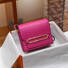Super Hermes HERMES Roulis 18CM 5J Fushsia Gold Hardware HandMade