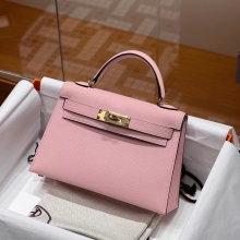 Super Hermes HERMES Mini Kelly 19CM 3Q Epsom GHW Full handmade fatory
