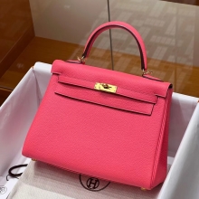 Super Hermes HERMES Kelly 25CM U5 Rose eLipstick Togo Full handmade Kelly fatory