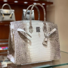 Super Hermes HERMES Factory Birkin 30CM  Alligator 1 Himalaya Full handmade hardware with real diamonds