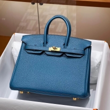 Super Hermes HERMES Birkin 25CM 7Q Mykonos Togo Full handmade Birkin fatory GHW