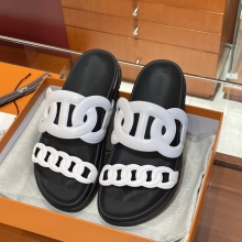 Super Hermes HERMES Extra  Sandals New Slippers Handmade Italian lamb sole 10 days of shipment 01 Blanc