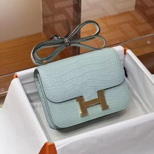 Super Hermes Constance 19cm 6U Vert Dfau GHW Niloticus Full handmade HERMES fatory