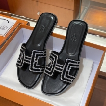 Super Hermes HERMES  Sandals New Slippers Handmade Italian lamb sole 10 days of shipment CC89 Nior