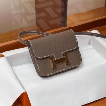Super Hermes Constance Wallet Constance Slim 14CM 8C Gri Elephant Epsom GHW Full handmade HERMES fatory