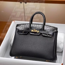 Super Hermes HERMES  Birkin Touch CC89 Nior Togo&Alligator Full handmade Birkin Fatory 25x20x13cm