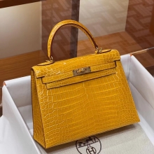 Super Hermes HERMES Kelly 25CM/28CM 9D Alligator GHW Full handmade 