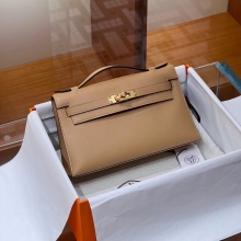 Super Hermes HERMES Kelly Pochette 22CM Gold Swift GHW Full handmade fatory