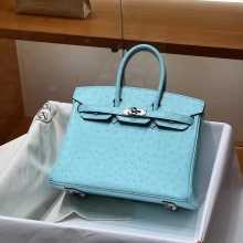 Super Hermes HERMES  Birkin 25CM 3P Ostrich SHW Full handmade fatory