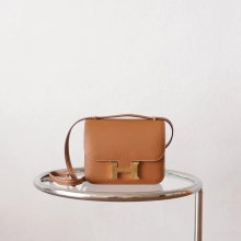 Hermes Boutique CK37 Gold Epsom Leather Constance18CM Shoulder Bag
