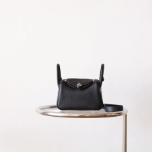 Full Handmade Bkhorse Hermes 89 Nior TC Leather Mini Lindy19CM Silver Hardware