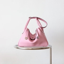 Bkhorse Hermes Lindy30CM Bag X9 Mauve Sylyestre TC Leather Silver Hardware