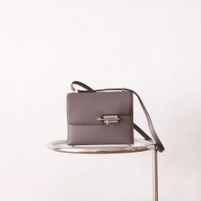 Discount Hermes 8F Etain Epsom Leather Verrou23CM Shoulder Bag Silver Hardware