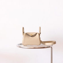 Discount Bkhorse Hermes S2 Gris Trench TC Leather Mini Lindy19CM Gold Hardware